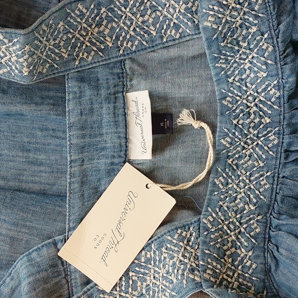 Chambray Ashley Wash Cotton Mini Dress in Ashley Wash XL 14 16 NWT - Picture 4 of 5